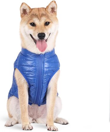 Зимовий теплий водонепроникний одяг для собак з кільцем D, суперлегкий, для малих собак, кошенят та цуценят (XS-XL, темно-синій)