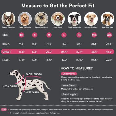 Зимовий теплий куртка для собак Queenmore, водонепроникний, з кріпленням для шлейки, 3-шаровий, світловідбиваючий, для великих порід (Лабрадор, Хаскі, Голден Ретрівер), розмір 2XL (XS, Рожевий)