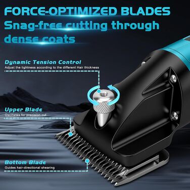 Машина для стрижки коней сумісна з акумулятором Makita 18V, 6 режимів, професійна машинка для стрижки коней, овець, корів, 2500 об/хв (без акумулятора)