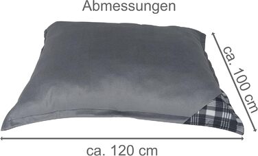 Ліжко для собак XXXL, сірий матрац 120x100 см, знімний чохол, велика подушка для собак, двосторонній дизайн