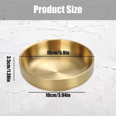 Миски для котів з нержавіючої сталі, 2 шт. - миски для сухого та вологого корму, нержавіюча сталь 304 (Золотий)