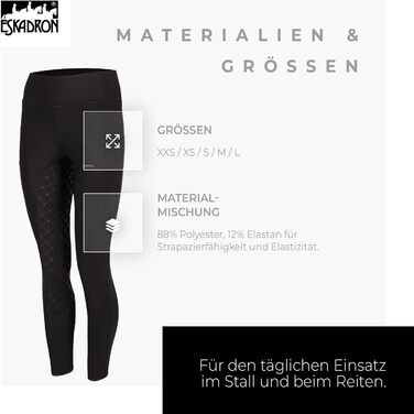 Ешкадрон рейтузи Riding Tight PRO: легкі, дихаючі рейтузи для верхової їзди з кишенями для телефону | Чорний L