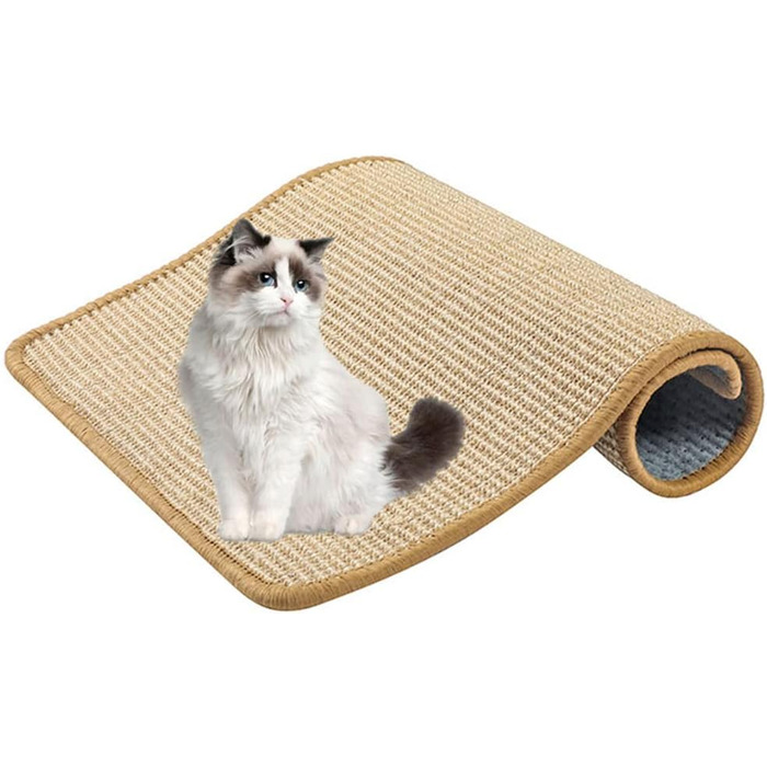 Килимок для дряпання котів Lukery з сизалю, 30x40 см, хакі. Захист від дряпання меблів