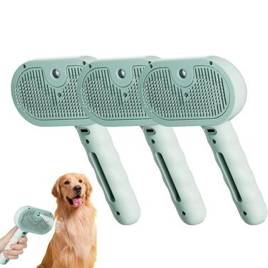 Набір щіток для грумінгу Felanis 3-в-1: щітка з розпилювачем, щітка з парою та масажна щітка для котів та собак, білий (3 шт.)