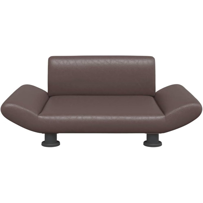 Зручне ліжко для собак та котів з екошкіри, коричневе, 70x45x28 см