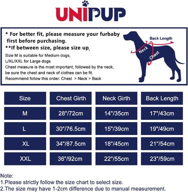 Піжама для собак UNIPUP U-COSP04M, цільнотканий комбінезон для великих собак, м'який, еластичний, після операцій, для відновлення