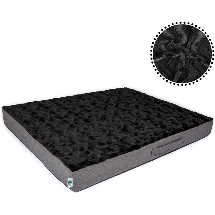 Килимок для собак CopcoPet Lucky Hundematratze: ортопедичний, неслизький, знімний, чорний (80 x 60 x 10 см)