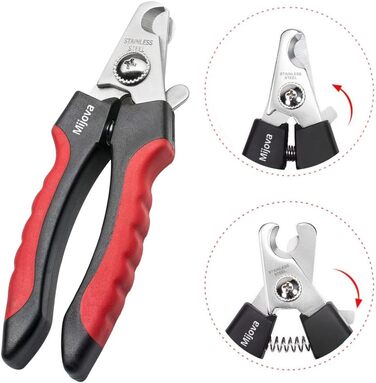 Професійний кусачки для нігтів собак та котів, рожевий, з захистом від надмірної обрізки