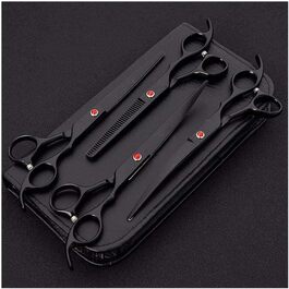 Професійна ножиця для собак, вигнута ножиця для грумінгу, чорна