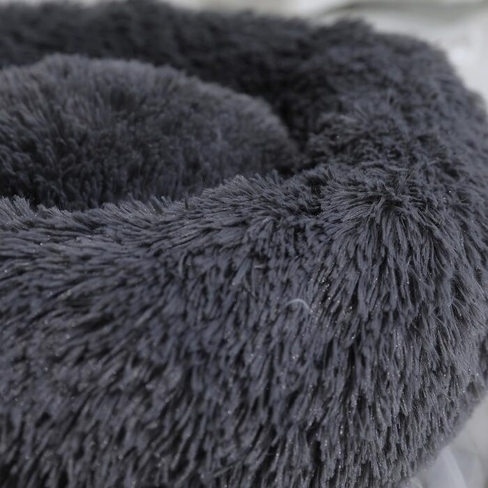 М'яке ліжко для собак у вигляді подушки-пончика, 60 см, темно-сірий колір