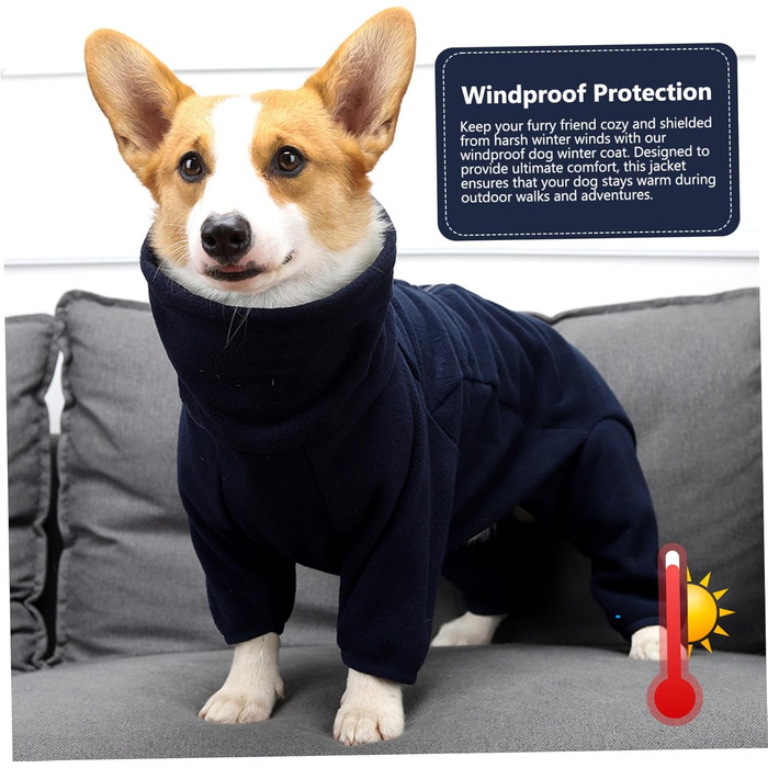 Зимовий теплий одяг для собак, тепла куртка з коміром, блискавка, регульована застібка, м'який флісовий халат для маленьких та середніх собак, прогулянки, походи, сон, розмір M