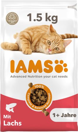 Сухий корм для котів IAMS з лососем для дорослих від 1 до 6 років, 10 кг