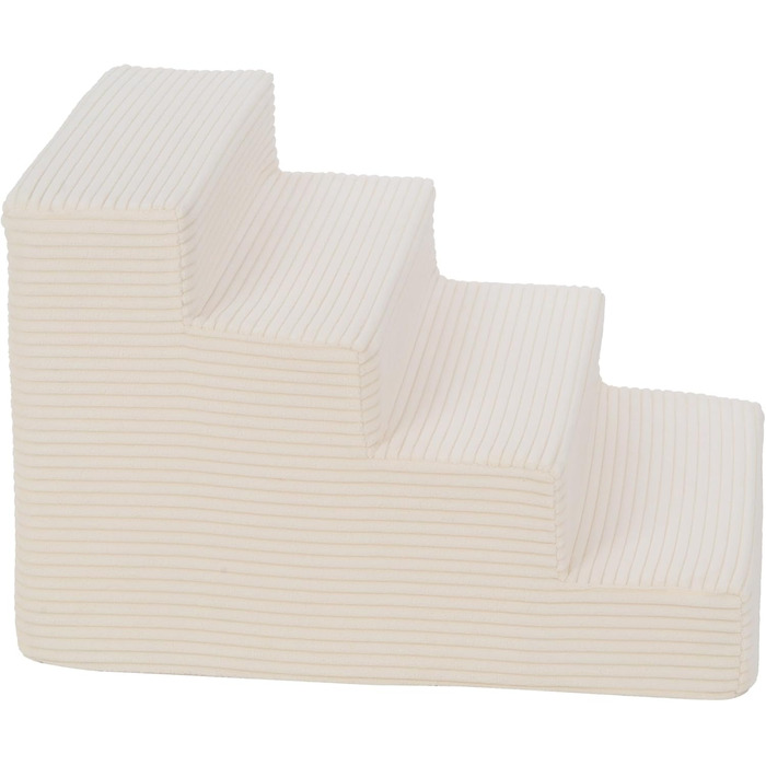 Сходинка для собак Velinda з 4 сходинками, для котів, для домашніх тварин, допомога у підйомі, з пінопласту (колір: кремовий)