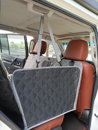 Автоматик для собак у машину 137x147 см, захист для заднього сидіння з кріпленням для ременя безпеки, водовідштовхуючий, стійкий до подряпин, сірий