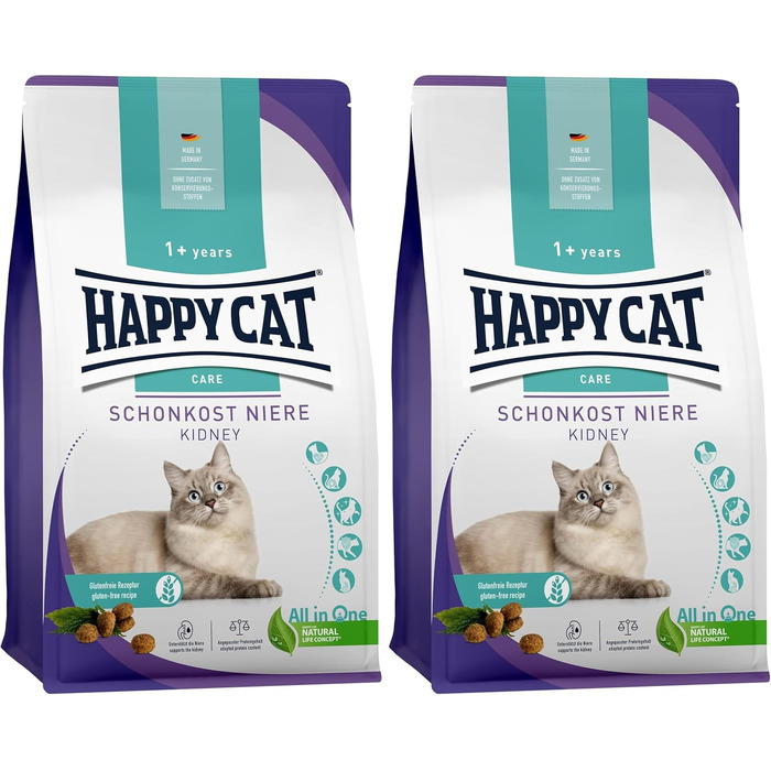 Сухий корм для котів Happy Cat Care з качкою для чутливих тварин (підтримка нирок), 1.3 кг
