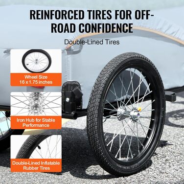 Фаркоп-причіп для велосипеда VEVOR, вантажопідйомність 88/100/72,6 кг, складаний, компактний, з універсальним з'єднанням