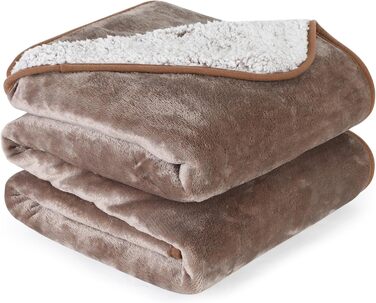 PETTOM Деки для собак Водонепроникні, Деки для собак на диван 152 x 127 см, Деки для собак з Sherpa та Flanell, Деки для домашніх тварин М'які, Можна прати в пральній машині (L: 152*127cm, Колір: Коричневий)