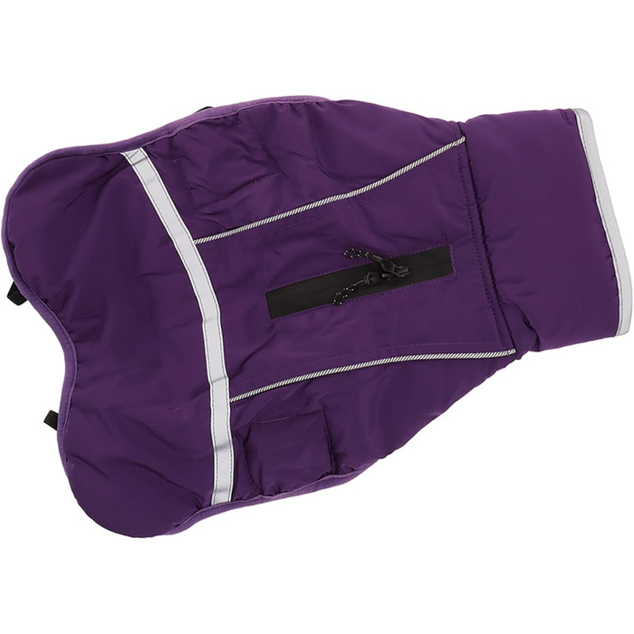 Зимова тепла куртка для собак з світловідбиваючими елементами, регульована, з коміром-стійкою, для маленьких, середніх та великих собак (Чіхуахуа, Доберман), колір: фіолетовий, розмір: XL