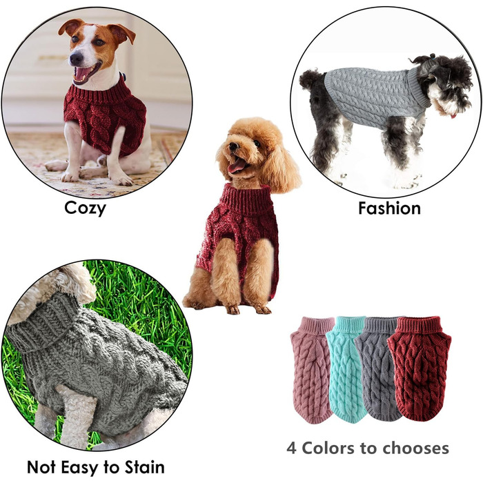 Пуловер для собак на зиму, теплий светр для тварин, зручний ростовний одяг для цуценят, котів та собак різних розмірів (M, сірий)