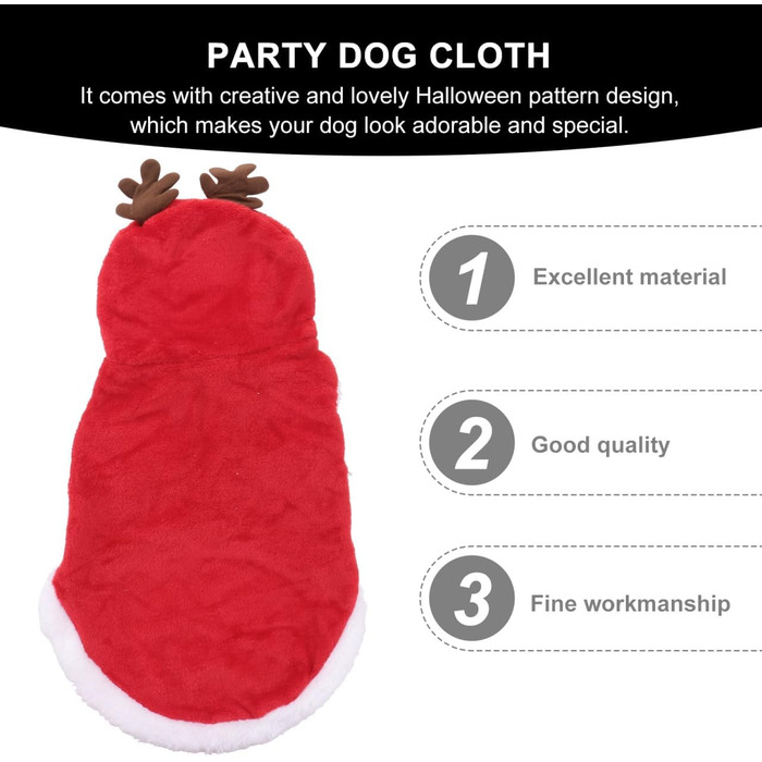 Костюм для собаки/кішки Holibanna на Новий Рік: олень, тепла жилетка, розмір XL