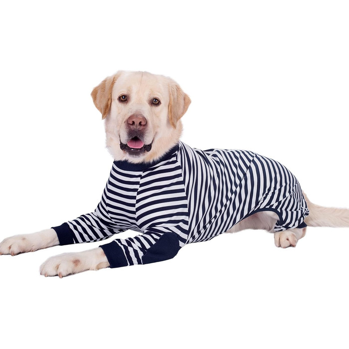 Піжама для собак, комбінезон, одяг для собак середнього та великого розміру, дихаючий, з блискавкою, м'яка бавовна