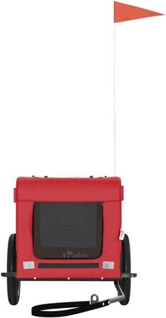 Причіп для велосипеда для собак та котів, червоно-чорний, Oxford-Gewebe & Eisen