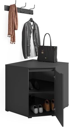 Комод Vicco Ruben з дверцятами, антрацит, 78x77,6 см, шафа для зберігання