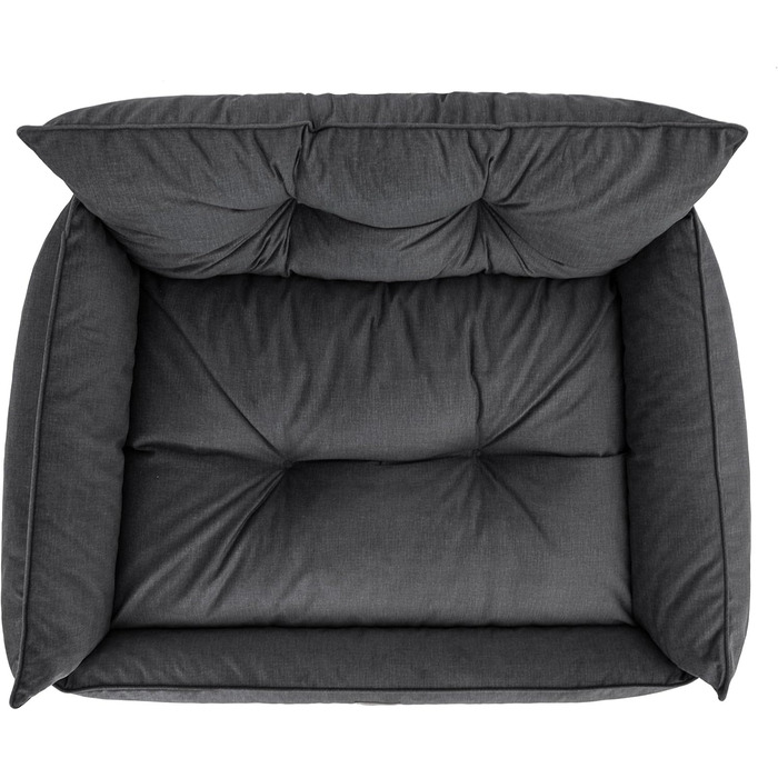 Лежак для собак DOGGY Fancy XL 82x63 см, графітовий, матрац для тварин, диван, прошитий, знімний чохол