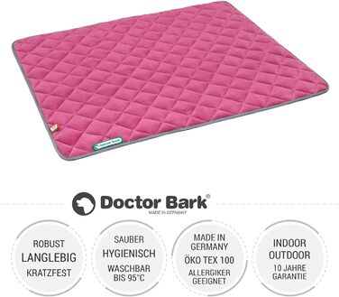 Підстилка для собак Doctor Bark - флісова двостороння, 100x80 см, рожевий/світло-сірий, для великих собак, миється до 95°C