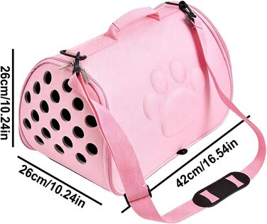Трансформер для котів - сумка-переноска з регульованим плечовим ременем | Сумка для цуценят для подорожей, на вулицю, в літак, кемпінг, до ветеринара, в місто, рожева
