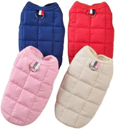 Зимовий теплий одяг для собак: тепла куртка, вітронепроникний жилет для чихуахуа та французького бульдога (рожевий, S)