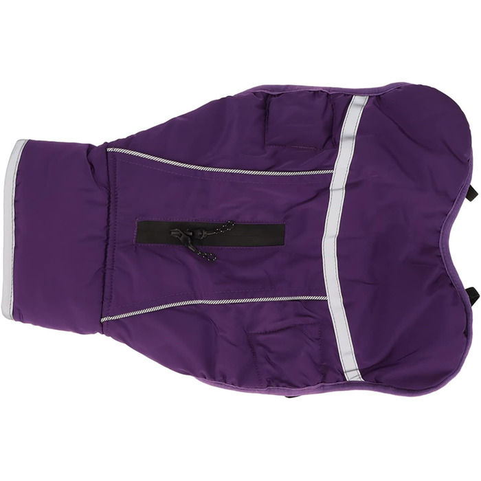 Зимовий теплий куртка для собак з регулюванням, світловідбиваючий, м'який, для малих, середніх та великих порід (M) фіолетовий