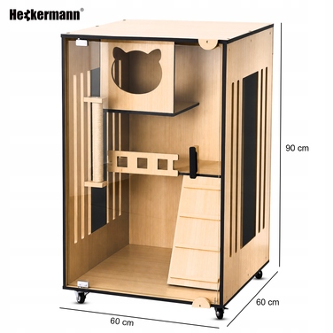 Будиночок для кота Heckermann, помаранчевий, прямокутний, 60 x 60 x 90 см