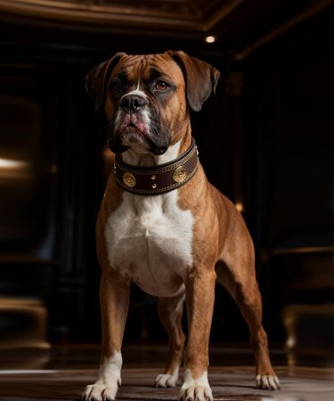 Шкіряний нашийник для собак, 5 см, ручної роботи, преміум якість, для великих та середніх порід, M (53.5-63 см, золотисто-коричневий)