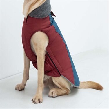 Водонепроникний зимовий одяг для собак - тепла куртка з флісовою підкладкою та захистом живота. Підходить для малих, середніх та великих собак (червоний, M)