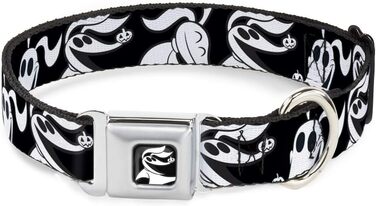 Нашийник для собак з пряжкою-ременем безпеки, Nightmare Before Christmas, Zero Expressions, 45,7–81,3 см, 3,8 см, чорний/білий