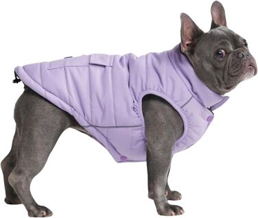Зимова куртка для собак Spark Paws Warmshield, фліс, водонепроникна, вітрозахисна, з відбивачем, для середніх і великих порід, захист від холоду, лілова, розмір L