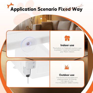 Клітка для собак HealSmart 4-панельна, 61 см, пластик, складана, портативна, біла. Безпечний загін для собак маленьких та середніх порід, для дому та вулиці