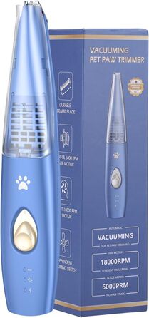 Триммер для собак та котів Ankilo 2-в-1 з функцією пилососа, 6000 об/хв, USB, для догляду за лапами та очима