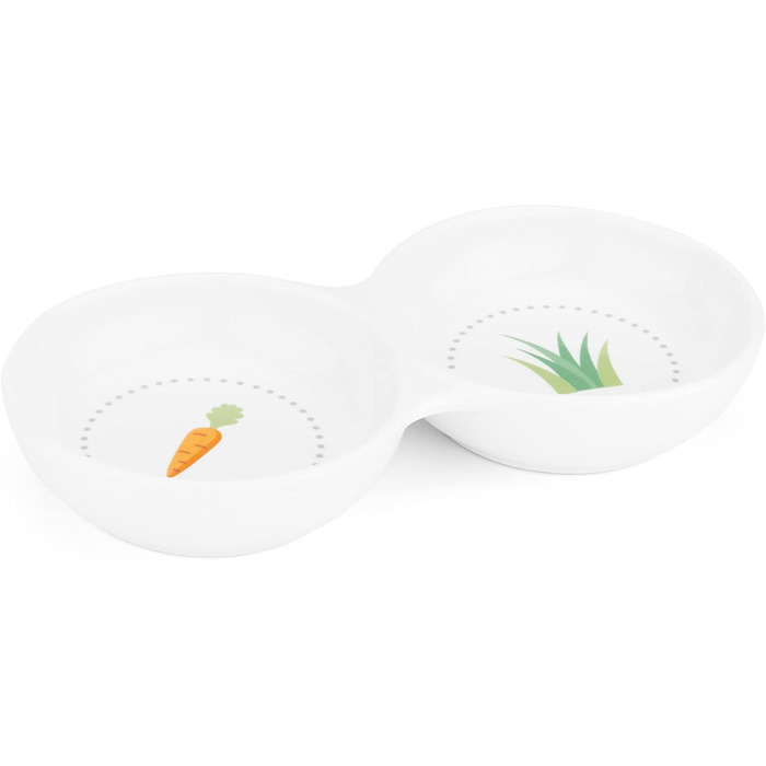 Набір мисок для тварин Navaris: котики, морські свинки, кролики. 2 шт. Кераміка, зелений/білий