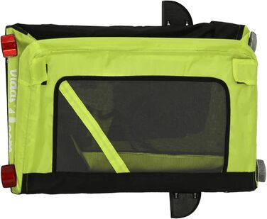 Фаркоп-причіп для собак Gecheer, причіп для собак, транспортер для собак, з відбивачами та прапором, зручний дизайн, зелено-чорний оксфордський матеріал та метал, 54.5 x 120 x 53 см, зелений