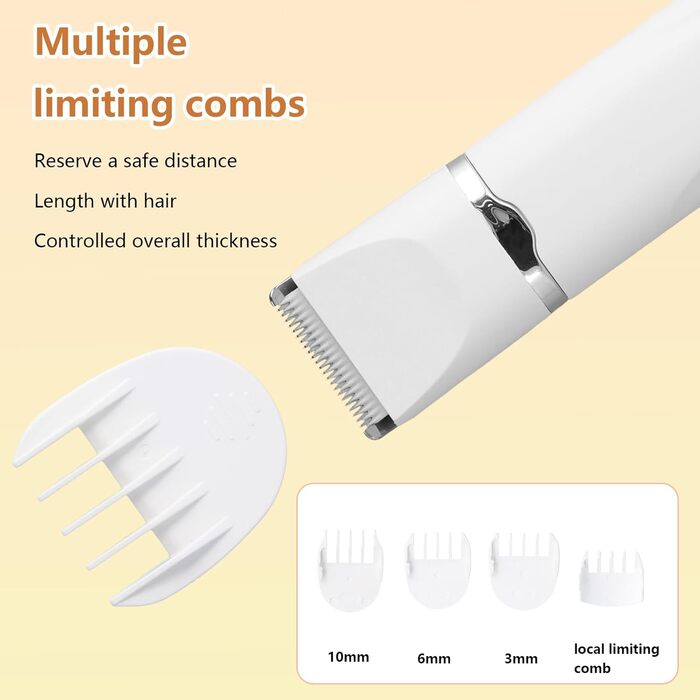 Набір для стрижки кігтів котів та собак Focenat 4 в 1: тихий триммер, електрична машинка для грумінгу тіла, очей та вух