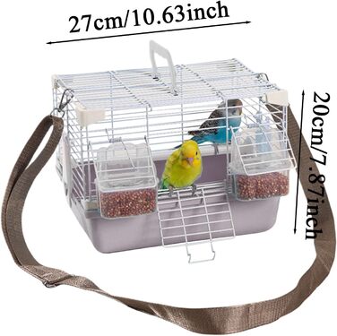 Транспортна переноска для птахів Vogeltransportbox - зручна та міцна переноска для хвилястих попугаїв, корел, та інших дрібних птахів (сіра)