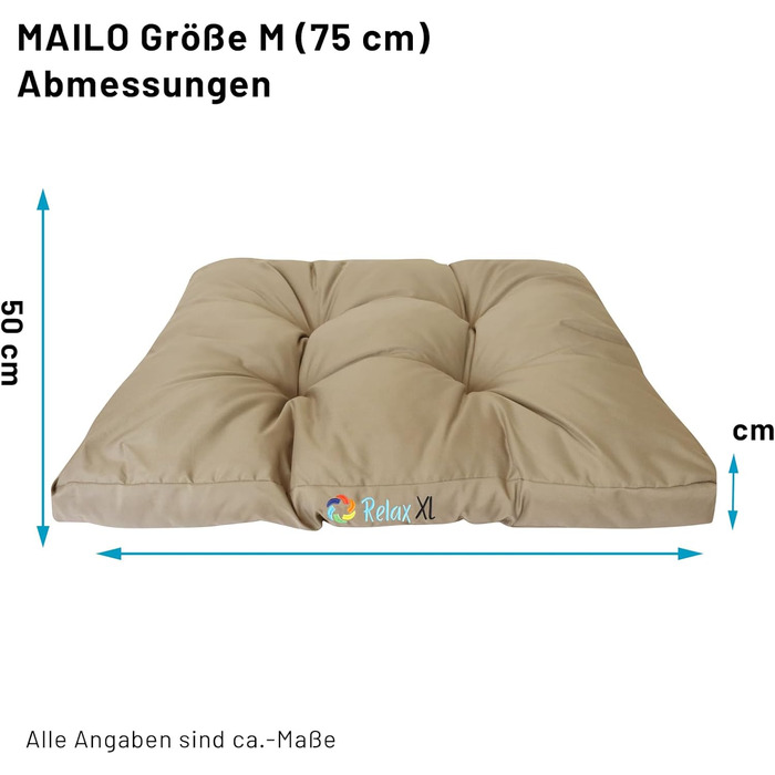Легке собаче ліжко MAILO M, тауп, 75x50 см, зручна наповнювач з волокон, пральне, стабільне MAILO Тауп