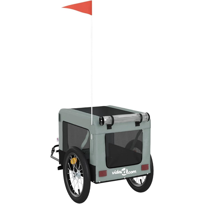 Кіянка для собак та котів з тканини Oxford, з ПВХ-дахом, 63x123x66 см, сіро-чорна модель 93916