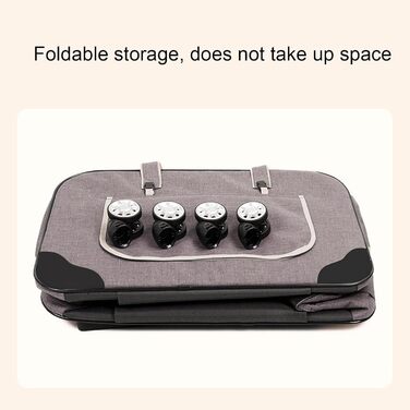 Транспортна переноска для собак, складана, велика, з колесами та телескопічною ручкою. Підходить для котів та собак до 17,5 кг (сіра)