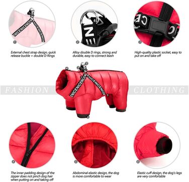 Зимовий теплий водонепроникний теплий зимовий одяг для собак маленьких та середніх порід, для Французького бульдога, Чихуахуа (Чорний, 14)