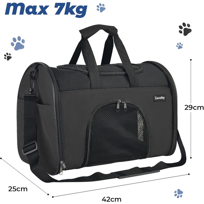 Транспортна переноска для котів та собак, дихаюча та складна, переноска для котів з регульованим плечовим ременем, знімна подушка