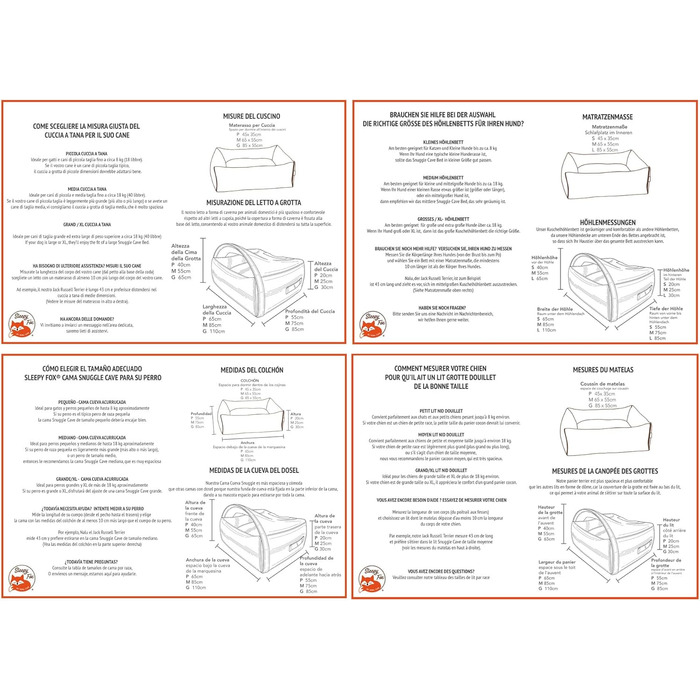 Крісло-печера для собак та котів Sleepy Fox® Premium - Крісло-гніздо, кремове жакардове покриття, розмір Small (65x55x40 см)