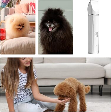 Професійна машинка для стрижки собак, бездротова, акумуляторна, для маленьких собак, тиха, для котів, вух, обличчя та задньої частини тіла, біла